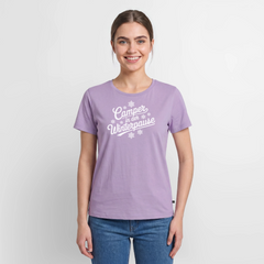 Camper im Winter - Damen Camping T-Shirt - Lavendel