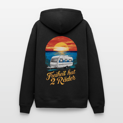 Freiheit hat 2 Räder - Herren Camping Hoodie - Wohnwagen - Schwarz