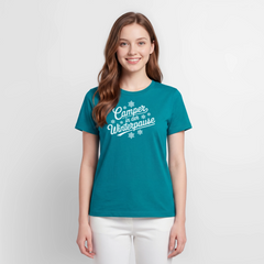 Camper im Winter - Damen Camping T-Shirt - Petrol