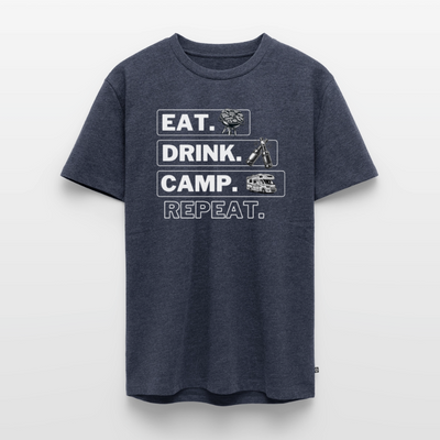 Eat Drink Camp - Herren Camping T-Shirt - Wohnmobil - Jeansblau 