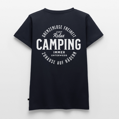 Grenzenlose Freiheit - Damen Camping T-Shirt - Navy