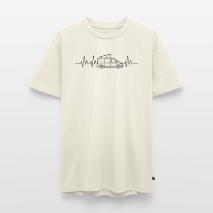 Herzschlag EKG Bulli - Herren Camping T-Shirt - Naturweiß