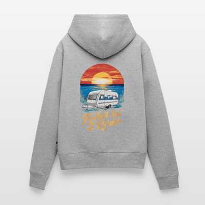 SPOD - Freiheit hat 2 Räder - Damen Camping Hoodie - Wohnwagen - Grau meliert