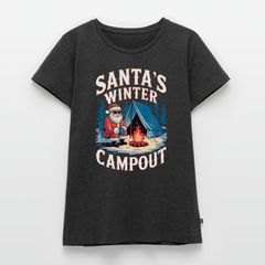 Santas Campout - Damen Camping T-Shirt - Anthrazit meliert