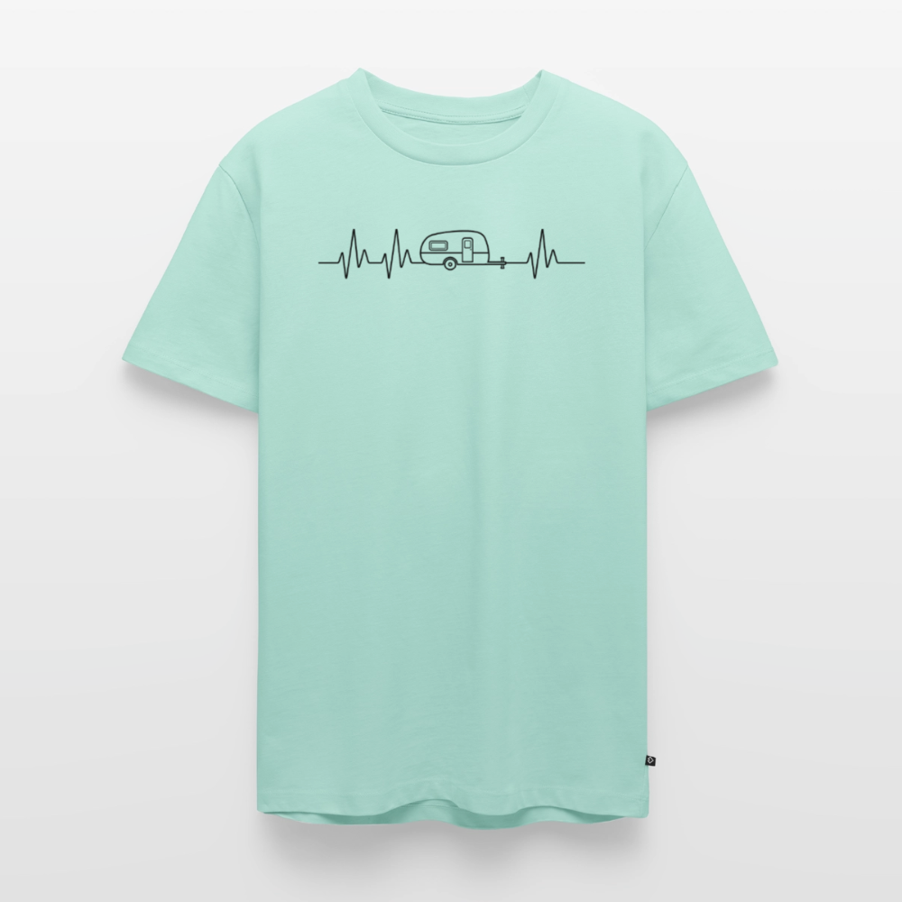 Herzschlag EKG Wohnwagen - Herren Camping T-Shirt - Mint 