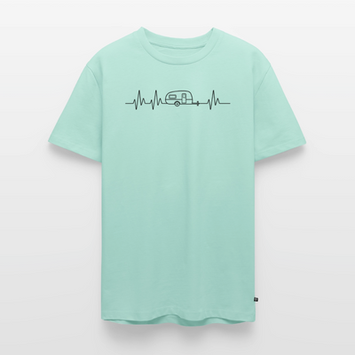Herzschlag EKG Wohnwagen - Herren Camping T-Shirt - Mint 