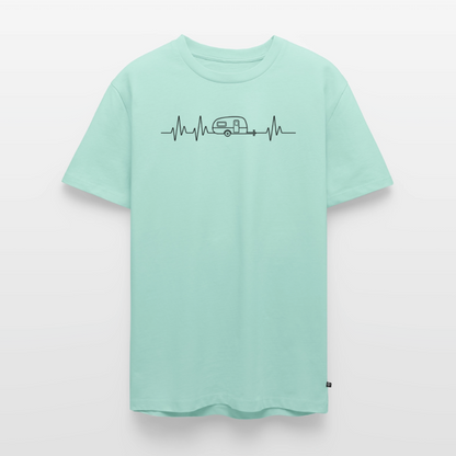 Herzschlag EKG Wohnwagen - Herren Camping T-Shirt - Mint 