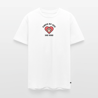Herz und Hund - Herren Camping T-Shirt - Weiß