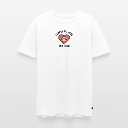 Herz und Hund - Herren Camping T-Shirt - Weiß