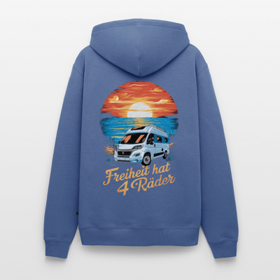 Freiheit hat 4 Räder - Herren Camping Hoodie - Vanlife - Taubenblau