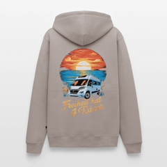 Freiheit hat 4 Räder - Herren Camping Hoodie - Vanlife - Taupe