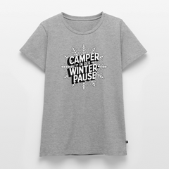 Camper in Winterpause - Damen Camping T-Shirt - Grau meliert