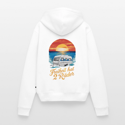 SPOD - Freiheit hat 2 Räder - Damen Camping Hoodie - Wohnwagen - Weiß