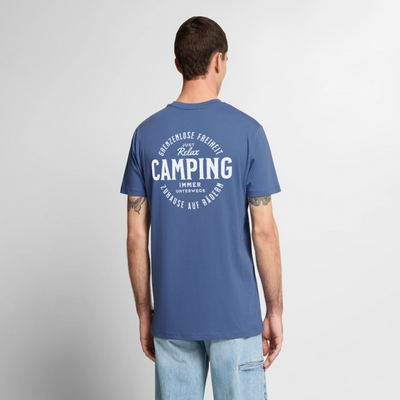 Grenzenlose Freiheit - Herren Camping T-Shirt - Taubenblau