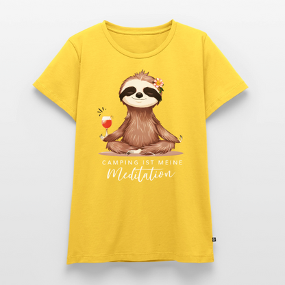 Meditation - Damen Camping T-Shirt - Sonnengelb