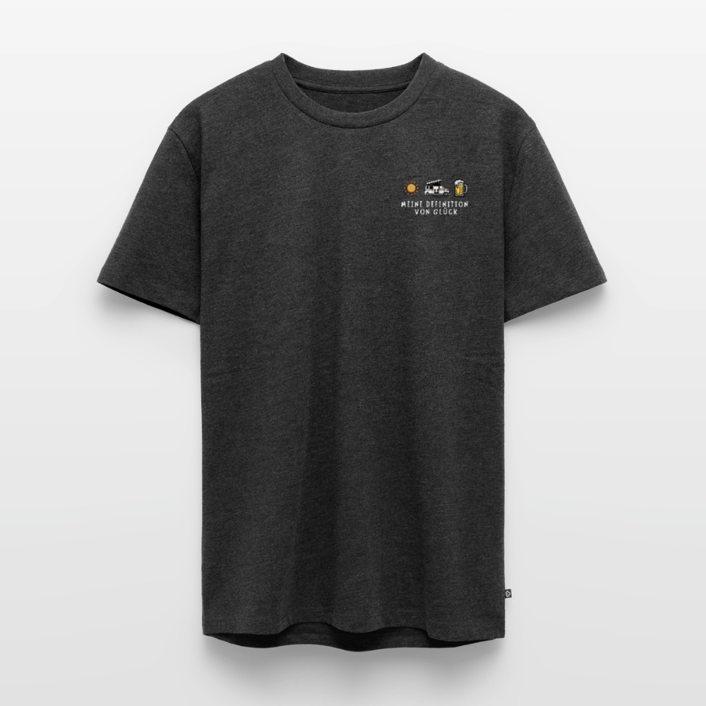 Definition von Glück - Herren Camping T-Shirt - Bulli - Anthrazit meliert
