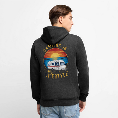Camping my Lifestyle - Herren Camping Hoodie - Anthrazit meliert