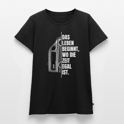 Camping ist Zeitlos - Damen Camping T-Shirt - Vanlife - Schwarz