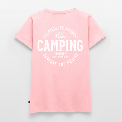 Grenzenlose Freiheit - Damen Camping T-Shirt - Rosa