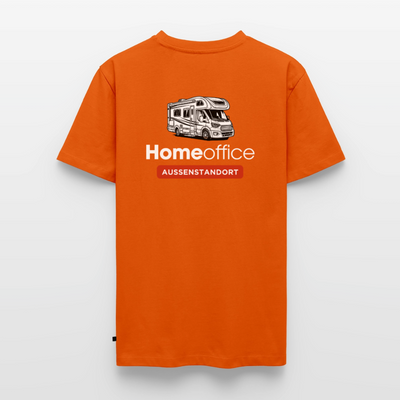 Wohnmobil Homeoffice - Herren Camping T-Shirt - Rückendruck - Orange 