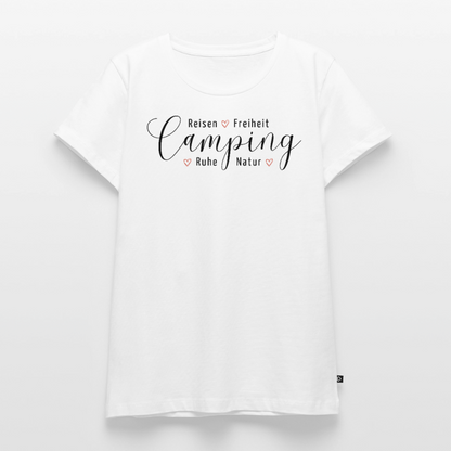 Camping Lifestyle Liebe - Damen Camping T-Shirt - Weiß