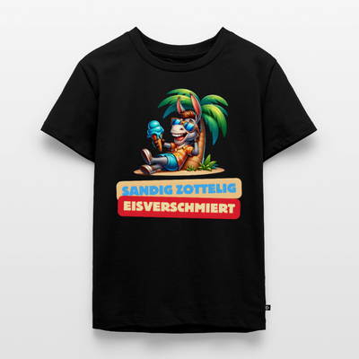 Sandig Zottelig Eisverschmiert - Kinder Camping T-Shirt - Schwarz