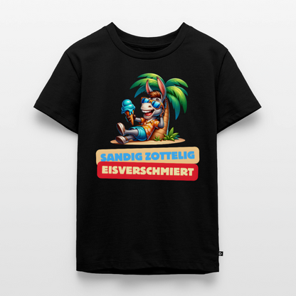 Sandig Zottelig Eisverschmiert - Kinder Camping T-Shirt - Schwarz