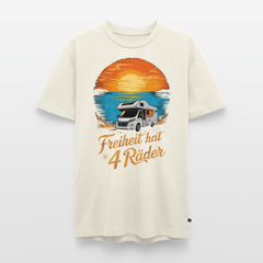 Freiheit hat 4 Räder - Herren Camping T-Shirt - Wohnmobil - Naturweiß