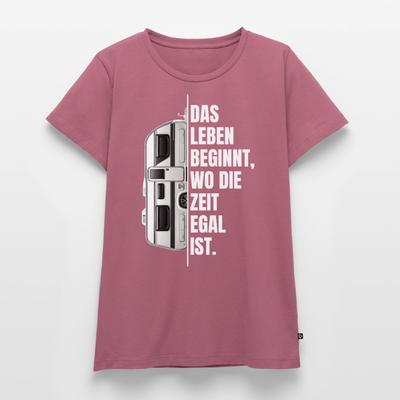 Camping ist Zeitlos - Damen Camping T-Shirt - Wohnwagen - Mauve