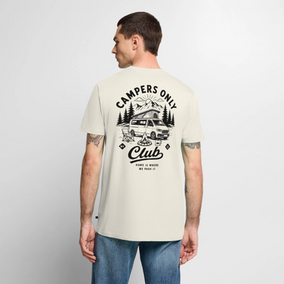 Campers Only Club - Herren Camping T-Shirt - Bulli - Naturweiß