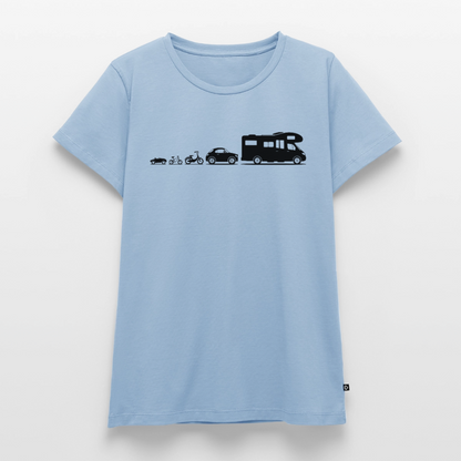Evolution Wohnmobil - Damen Camping T-Shirt - Hellblau