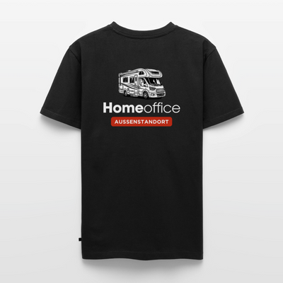 Wohnmobil Homeoffice - Herren Camping T-Shirt - Rückendruck - Schwarz