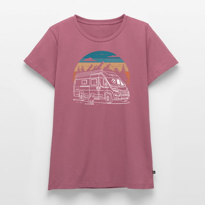 Vanlife mit Hund - Damen Camping T-Shirt - Mauve