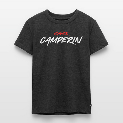 Junior Camperin - Kinder Camping T-Shirt - Anthrazit meliert