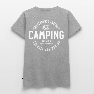 Grenzenlose Freiheit - Damen Camping T-Shirt - Grau meliert