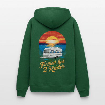 Freiheit hat 2 Räder - Herren Camping Hoodie - Wohnwagen - Flaschengrün
