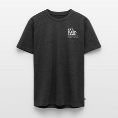 Eat Sleep Camp Repeat - Herren Camping T-Shirt - Anthrazit meliert