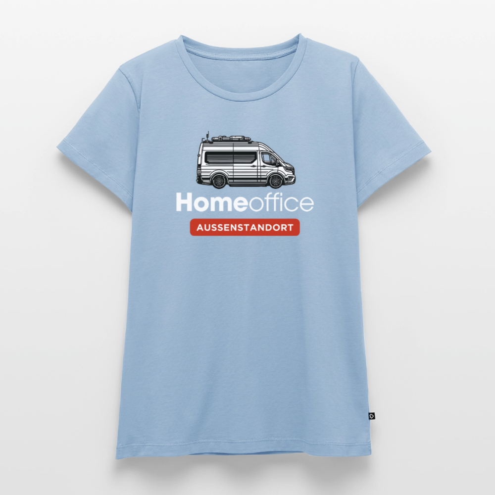 Vanlife Homeoffice - Damen Camping T-Shirt - Hellblau
