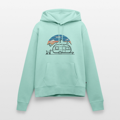 SPOD - Wohnwagen mit Hund - Damen Camping Hoodie - Mint 