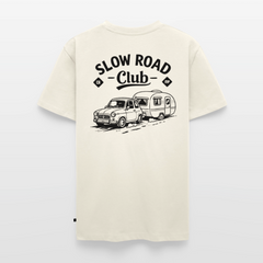 Slow Road Club - Herren Camping T-Shirt - Naturweiß