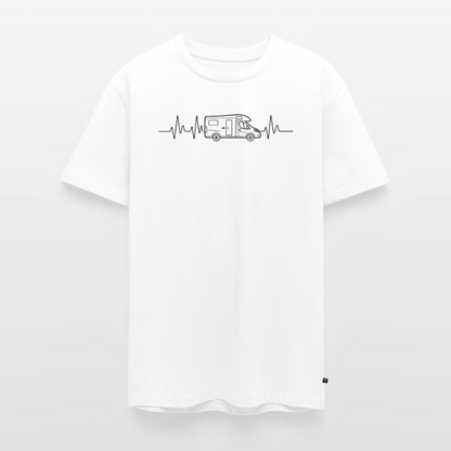 Herzschlag EKG Wohnmobil - Herren Camping T-Shirt - Weiß
