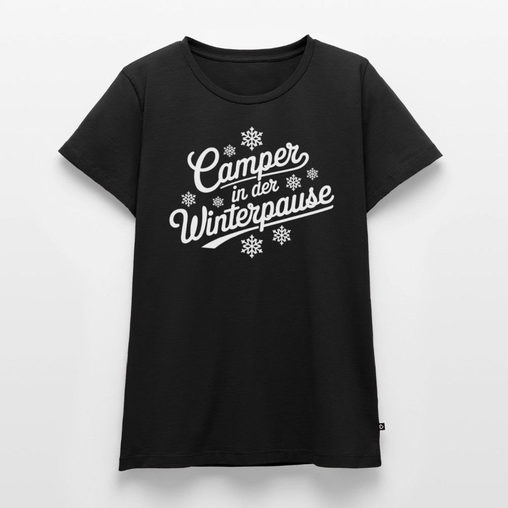 Camper im Winter - Damen Camping T-Shirt - Schwarz