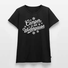 Camper im Winter - Damen Camping T-Shirt - Schwarz