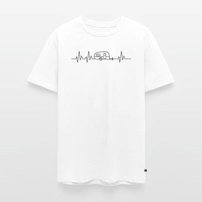Herzschlag EKG Wohnwagen - Herren Camping T-Shirt - Weiß