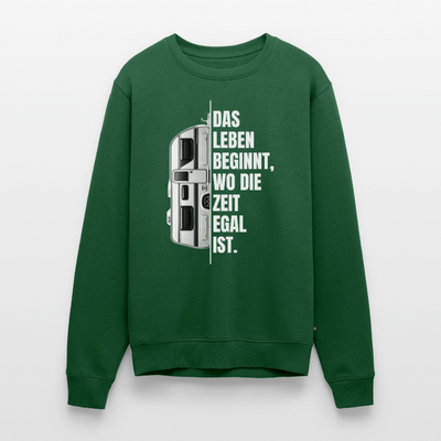 Camping ist Zeitlos - Herren Camping Sweatshirt - Wohnwagen - Flaschengrün