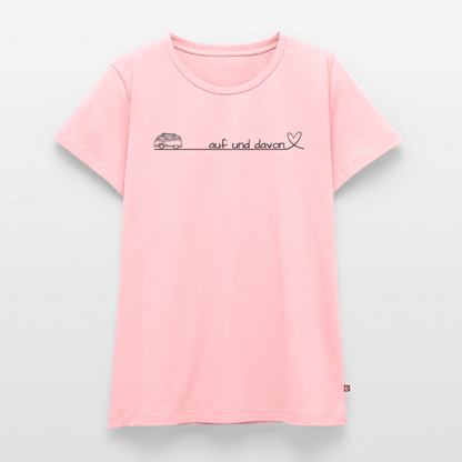 Auf und Davon - Damen Camping T-Shirt - Bulli - Rosa