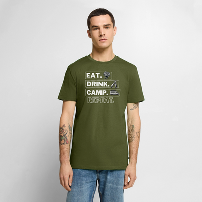 Eat Drink Camp - Herren Camping T-Shirt - Vanlife - Khaki