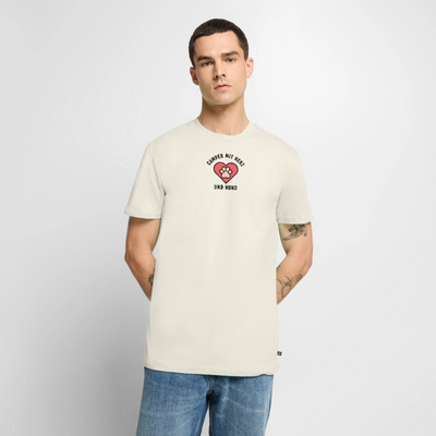 Herz und Hund - Herren Camping T-Shirt - Naturweiß