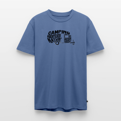 Camping Typografie - Wohnwagen - Herren Camping T-Shirt - Taubenblau
