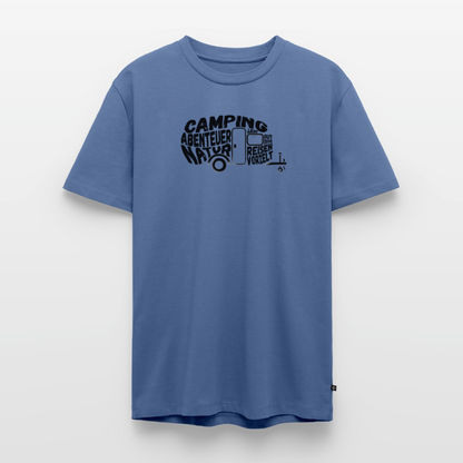 Camping Typografie - Wohnwagen - Herren Camping T-Shirt - Taubenblau